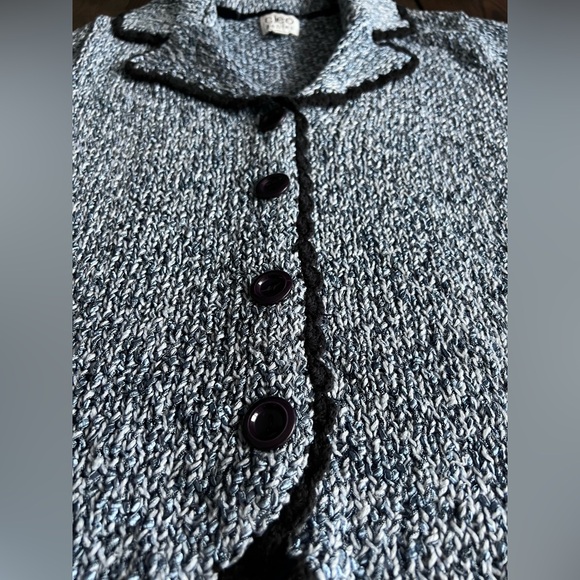 CLEO • petites knit ribbon blue cardigan textured cozy grandmacore cottagecore - Picture 7 of 16